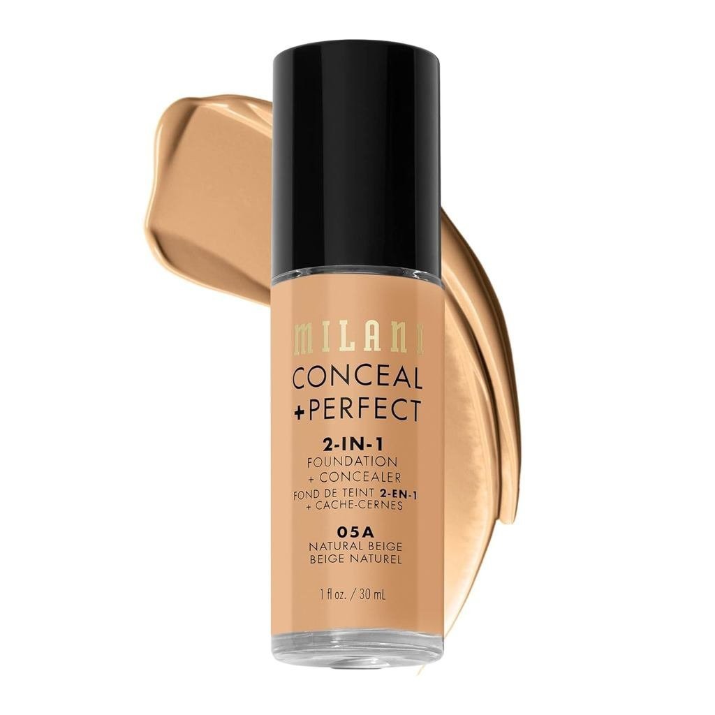 MilaniConceal+Perfect 2-in-1 foundation+คอนซีลเลอร์,สร้างที่ซับซ้อนไร้ที่ติ,ปกปิดฝ้าใต้ตา,ปกปิดรอยแด