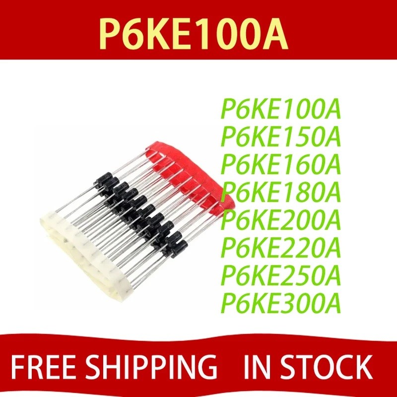 50PCS P6KE100A P6KE150A P6KE160A P6KE180A P6KE200A P6KE220A P6KE250A P6KE300A P6KE350A P6KE250A P6KE