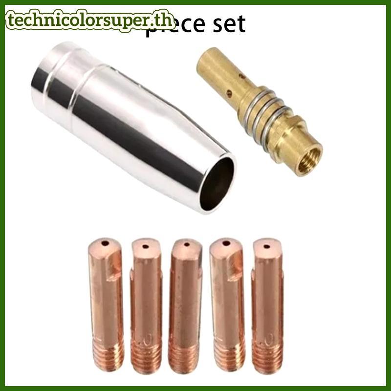Technicolorsuper ช่างเชื่อมไฟฟ้า Mig อะไหล่ไฟฉาย Contact Tip หัวฉีดไฟฉายคอ AK15 ไฟฉายคอเชื่อมหัวฉีดผ