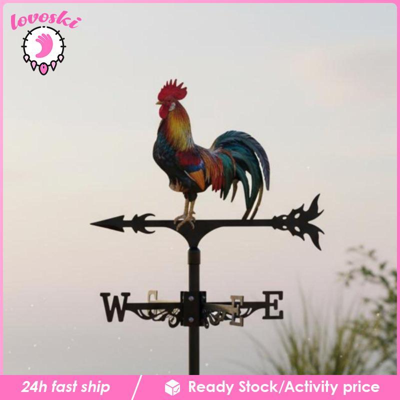[Lovoski] Iron Weather Vane รูป Rooster Wind Vane ตกแต่งโลหะกลางแจ้งสําหรับหลังคาสวนและเพิง