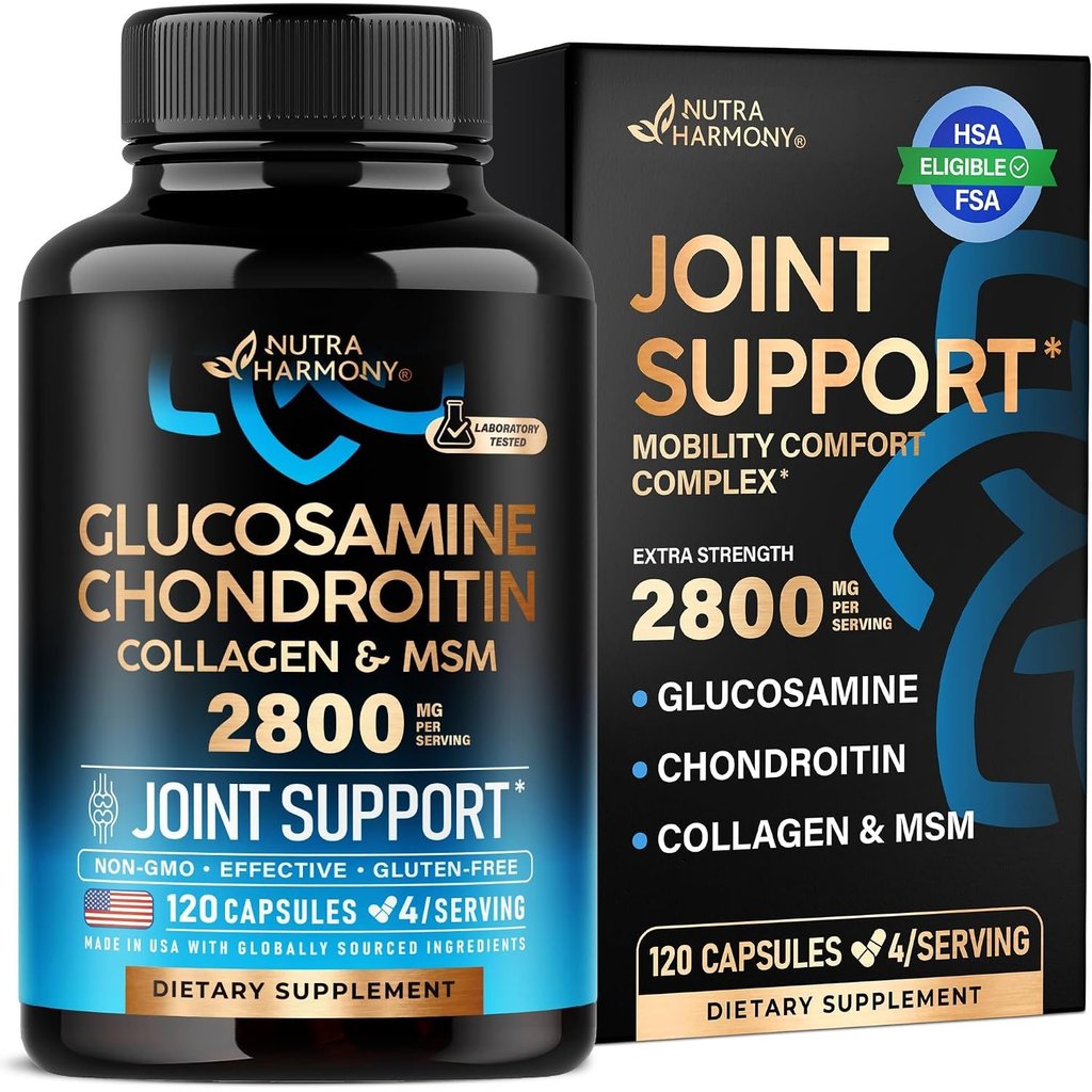 กลูโคซามีน คอนดรอยติน MSM คอลลาเจน - ข้อต่อ ผลิตภัณฑ์เสริมอาหาร 2800 mg - 240 แคปซูล