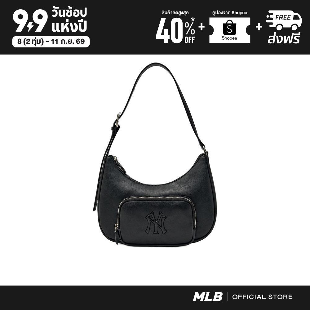MLB ยูนิเซ็กซ์ Basic Vintage Logo Hobo Bag รุ่น 3ABQV026N 50BKS สีดำ