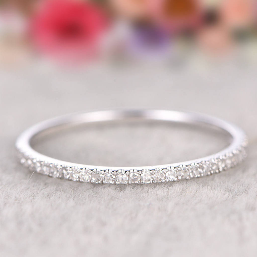 Niche Ring Simple Broken Diamond Single Row Diamond Thin Ring Stacked Ladies Ring 9.6