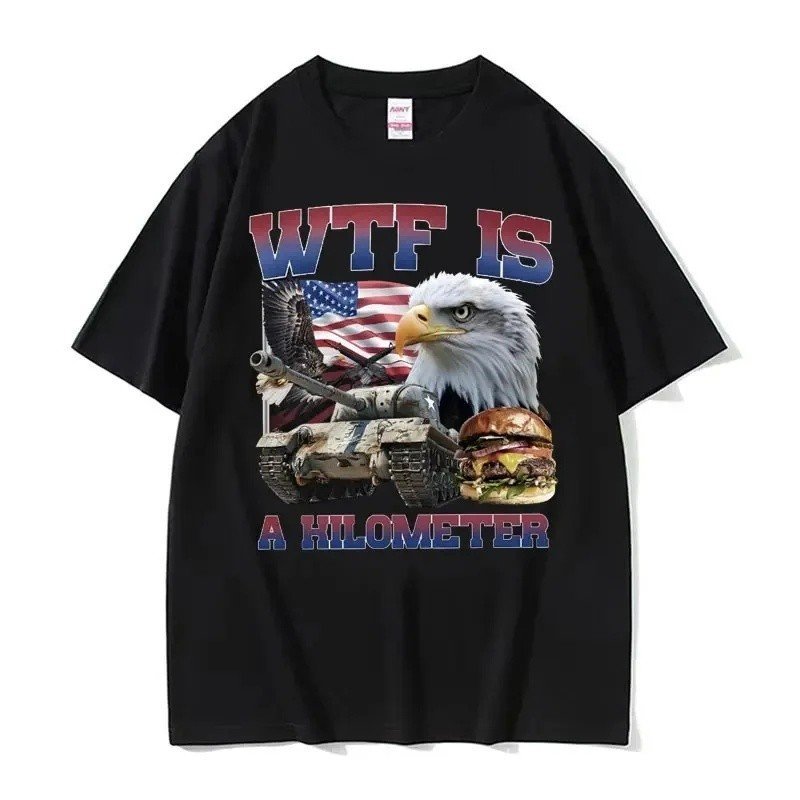 IN สต็อกWtf คือ Kilometer ตลก Meme กราฟิก T เสื้อผู้ชายแฟชั่น Retro เสื้อยืดขนาดใหญ่ Unisex Casual C