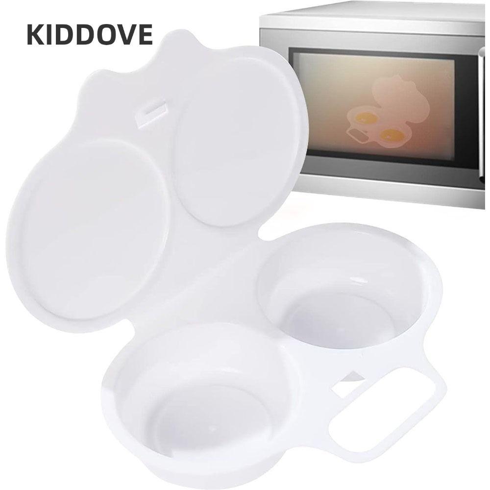 KIDDOVE ไมโครเวฟ Egg Poacher, Nonstick Double Cup Egg Cooker Steamer, แบบพกพาพร้อมฝาปิด PP Egg Cup K
