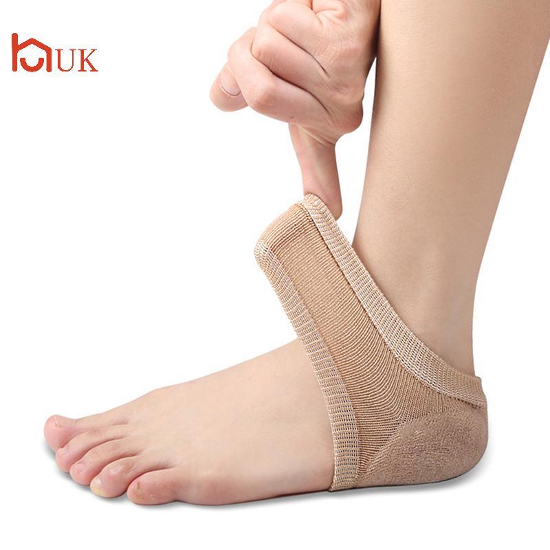 UK เจลซิลิโคน Heel Protector Sleeve Heel Pads Heel Cups Plantar Fasciitis Support Feet Care Skin Rep