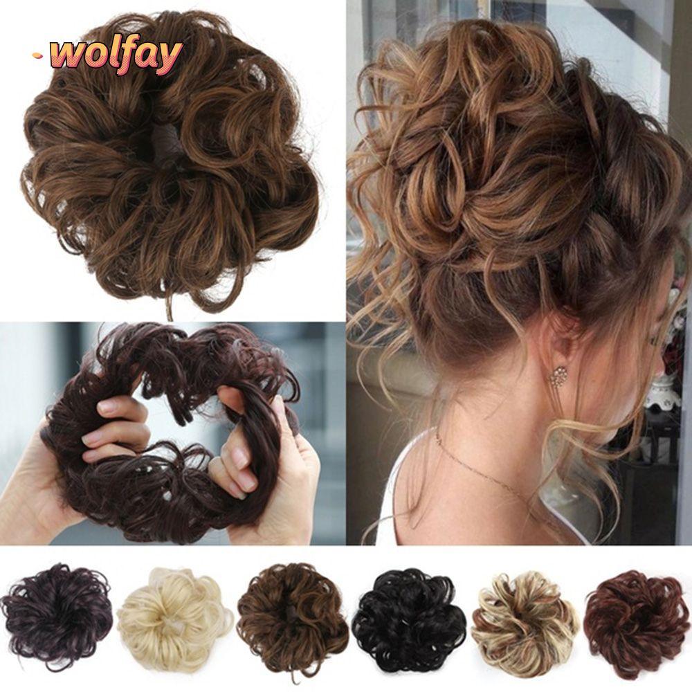 YOLANDA Updo Curly Fake Hairpiece หางม้า Scrunchie Hairpiece