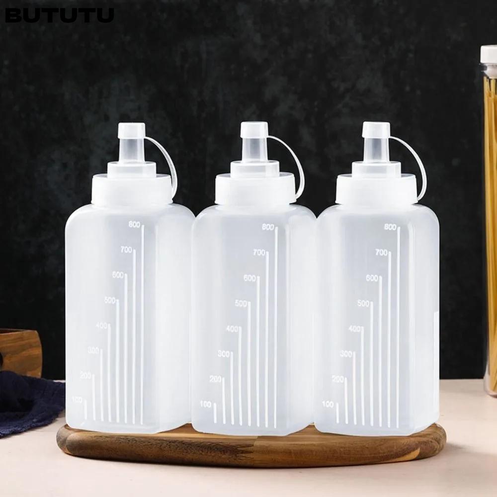 BUTUTU 800/1000ml ขวดบีบซอส, PE อุปกรณ์ครัวขวดใส่เครื่องปรุง, ป้องกันการรั่วความจุขนาดใหญ่ซอสมะเขือเ