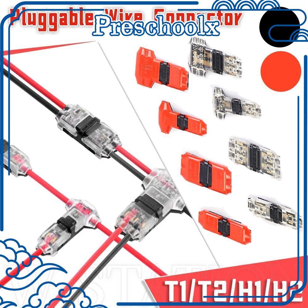 PRESCHOOLX 1 ชิ้นสายไฟ Crimp,สําหรับสายไฟ 8-22AWG Pluggable Wire Connector, 2Pin Quick Splice Cable 