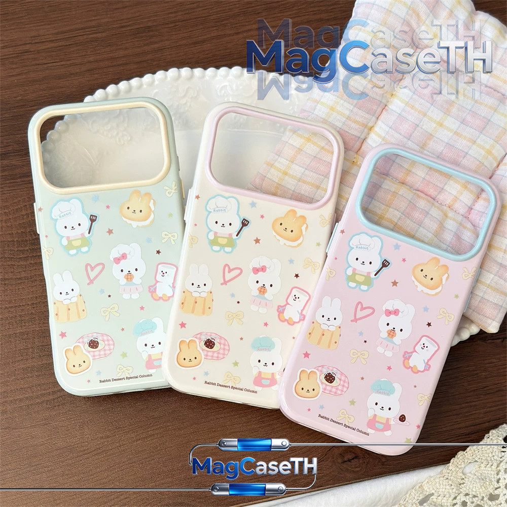 เคสหน้าต่างใหญ่ ลายกระต่ายขนม น่ารัก เคสไอโฟน18 IPhone 17 18 16 15 13 12 11 14 Pro Max Air 18 17 16 