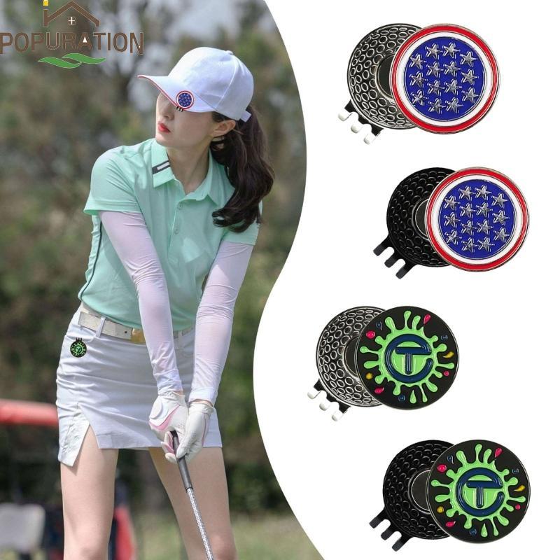 POP Golf Mark ที่ถอดออกได้ Easy Putting Golf Putting Alignment Aiming Cap Clip