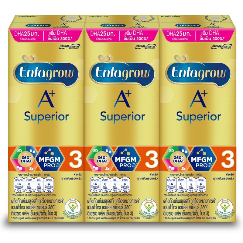 เอนฟาโกร3เอพลัสซุพีเรียร์ 180มล. แพค 3 Enfagrow 3 A Plus Superior 180ml. Pack 3