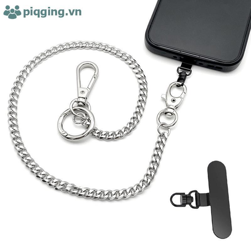 Piqging Anti-Theft Phone Lanyard & Pants Chain พร้อมแท็บ Tether โลหะ, VN ถอดออกได้
