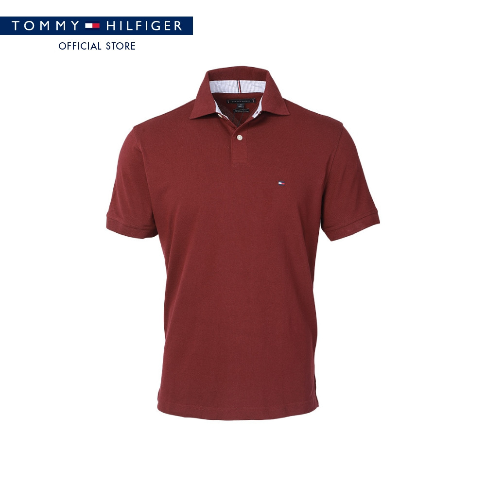 Tommy Hilfiger เสื้อโปโล ผู้ชาย รุ่น 78JA572 VLP - สีแดง ทรง Regular