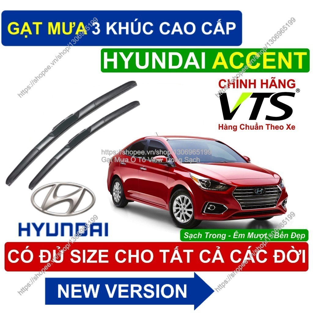 VTS 3-Segment Wipers Hyundai Accent Windshield - ที่ปัดน้ําฝน Hyundai Accent คู่ - Hyundai Accent
