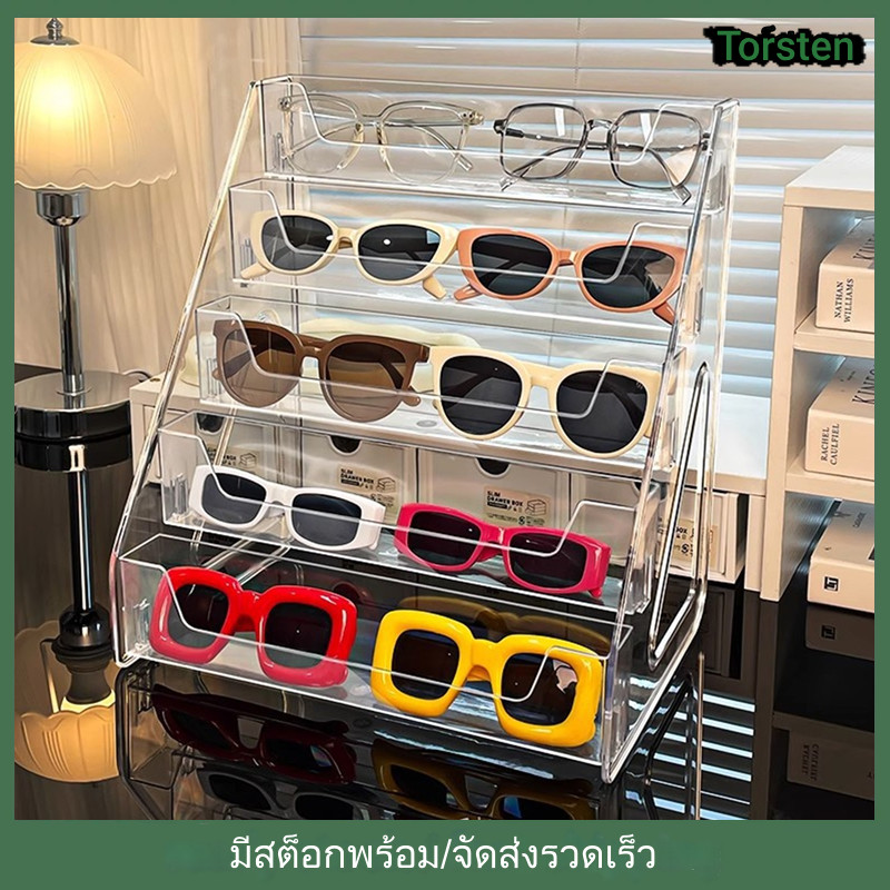 5 ชั้น ชั้นวางเครื่องสำอาง ชั้นวางลิปสติก ชั้นวางน้ำหอมสำหรับเล็บ ชั้นวางของเล่นสะสมขนาดเล็ก ชั้นวางแว่นตา กล่องโชว์สินค้าแบบใส