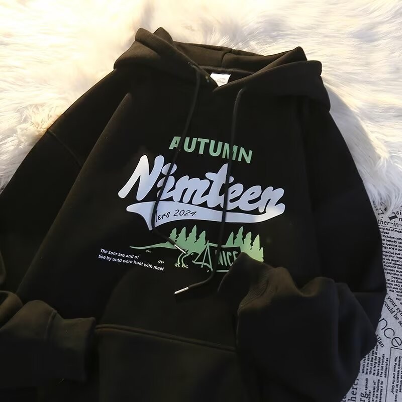 New ins Hong Kong Style Letter Versatile Jacket Sweatshirt Printed Loose Trendy Brand20252024Young M