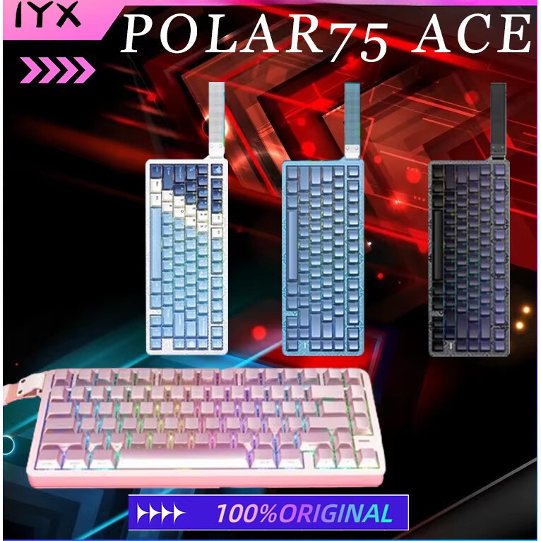 IYX POLAR75 ACE แป้นพิมพ์แม่เหล็ก Alunum โลหะผสมสวิทช์แม่เหล็ก 8 K Polling Rate ปะเก็นโครงสร้าง RGB 