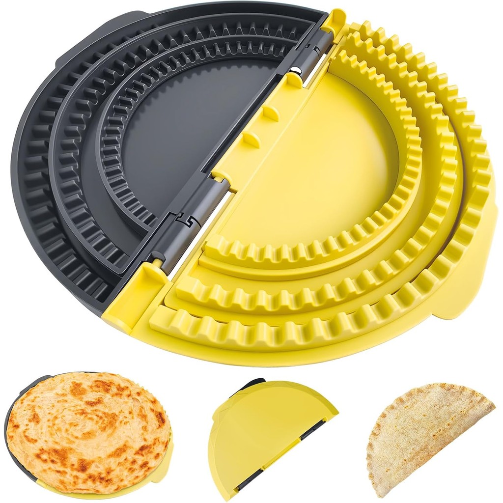 3-in-1 Tortilla Sealer, Tacos Tortilla Crimper Maker, Adjustable Size, For 6"-10" Crust, Make Sealed