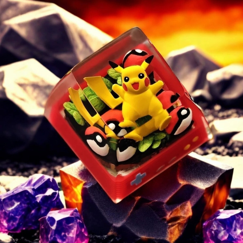 Pokémon Pokémon Custozed Resin Transparent Keycap Mechanical Creative Single Computer CapHT99 FYMH