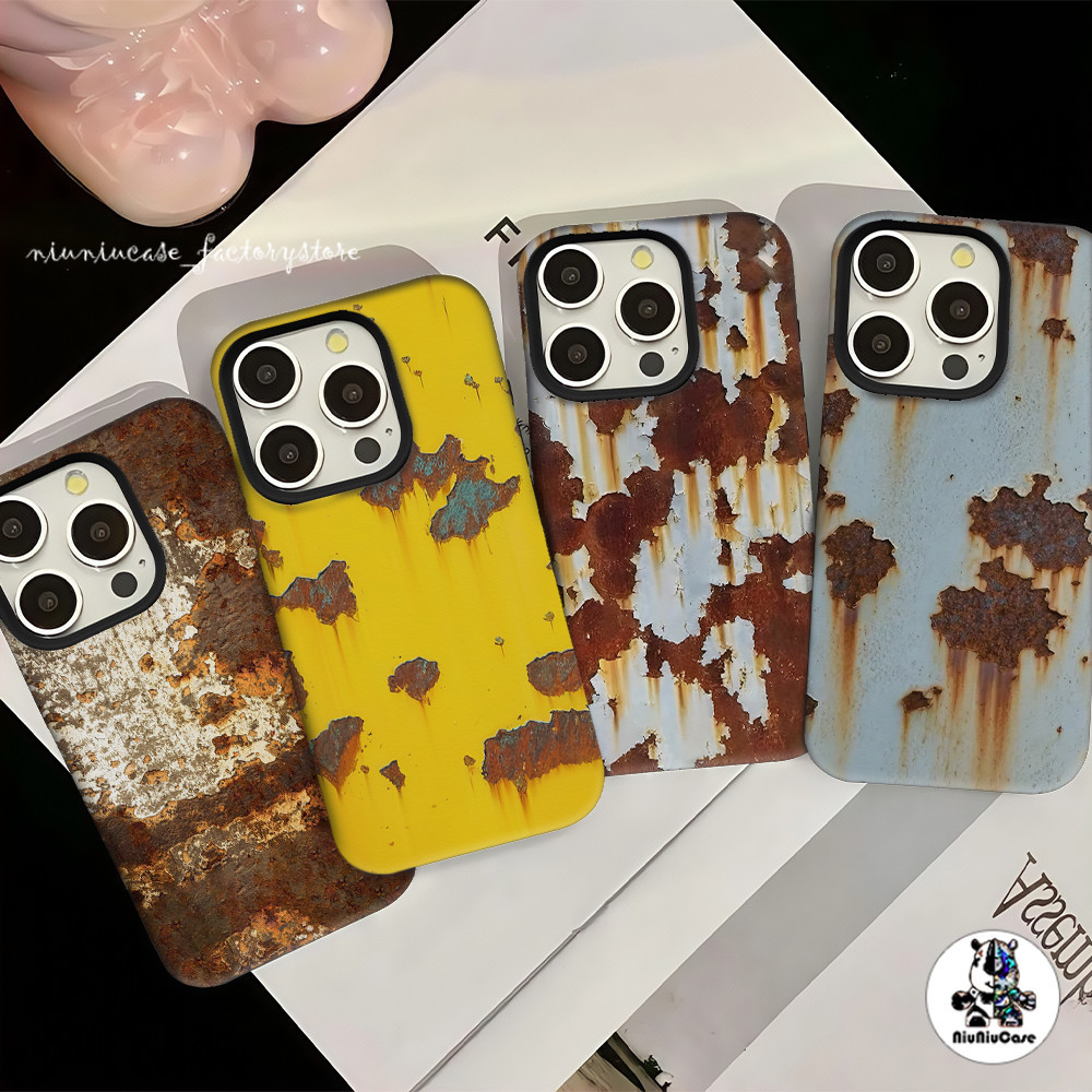 เคส For iPhone 13 เคสหนังเนื้อนิ่มสีแคนดี้  ลายสนิม สีดำไล่อ่อน เท่ For iPhone 15 16 13 14 12 11 Pro Max XS XR 7 8 Plus