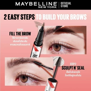 MAYBELLINE BUILD-A-BROW 2-IN-1 BROW PEN & SEALING GEL เมย์เบลลีน นิวยอร์ก บิลด์-อะ-บราวน์ (ดินสอเขียนคิ้ว, เครื่องสำอาง)