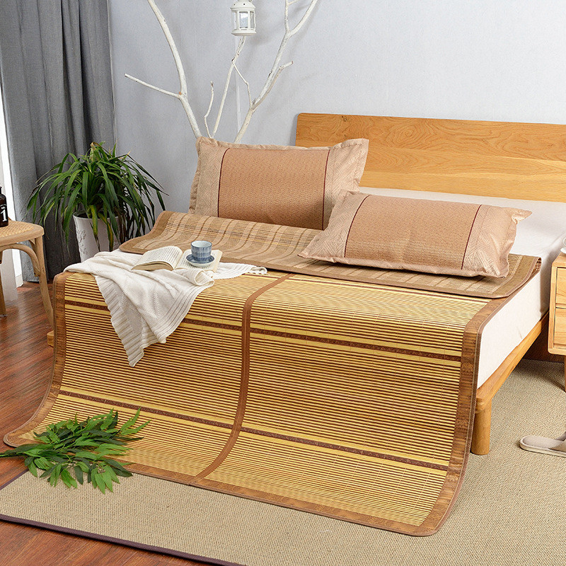 The JBK Shop 789 PL เสื่อไม้ไผ่ 1.5 เมตรเตียงพับคู่หอพักนักเรียนเดี่ยวเตียงคู่ 0.9 เสื่อหญ้า 0.6M ถึ