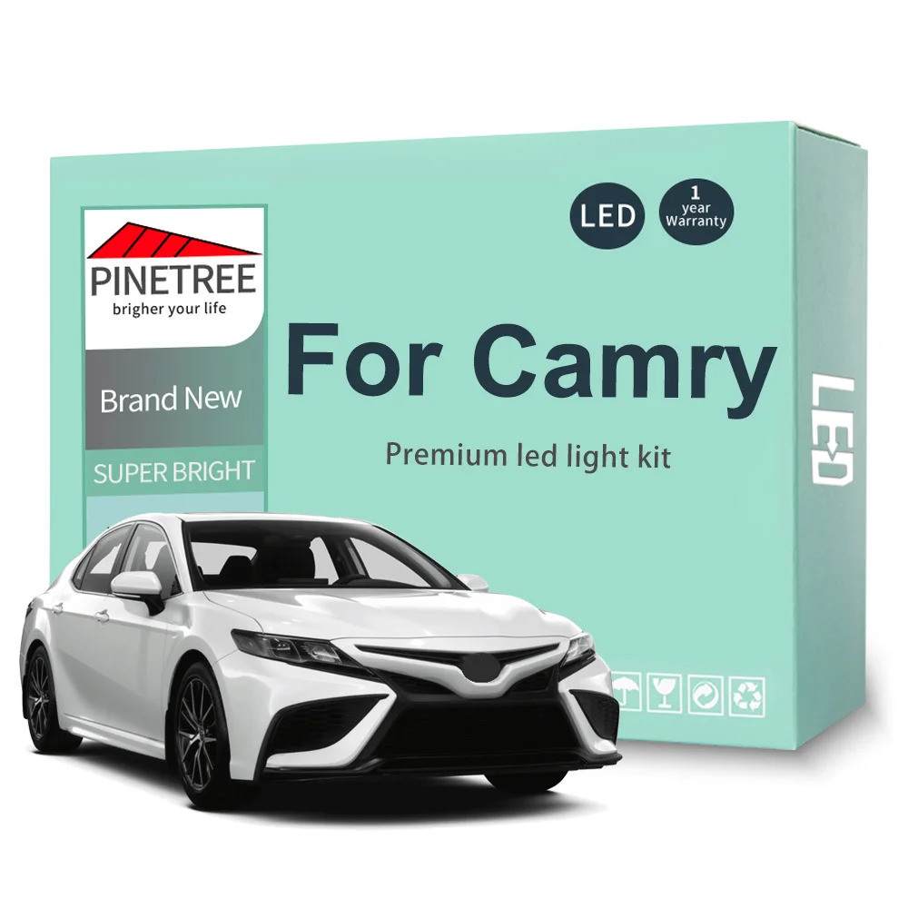 รถ LED ชุดไฟภายในสําหรับ Toyota Camry XV10 XV20 XV30 XV40 XV50 XV70 1992-2023 หลอดไฟ LED โคมไฟป้ายทะ