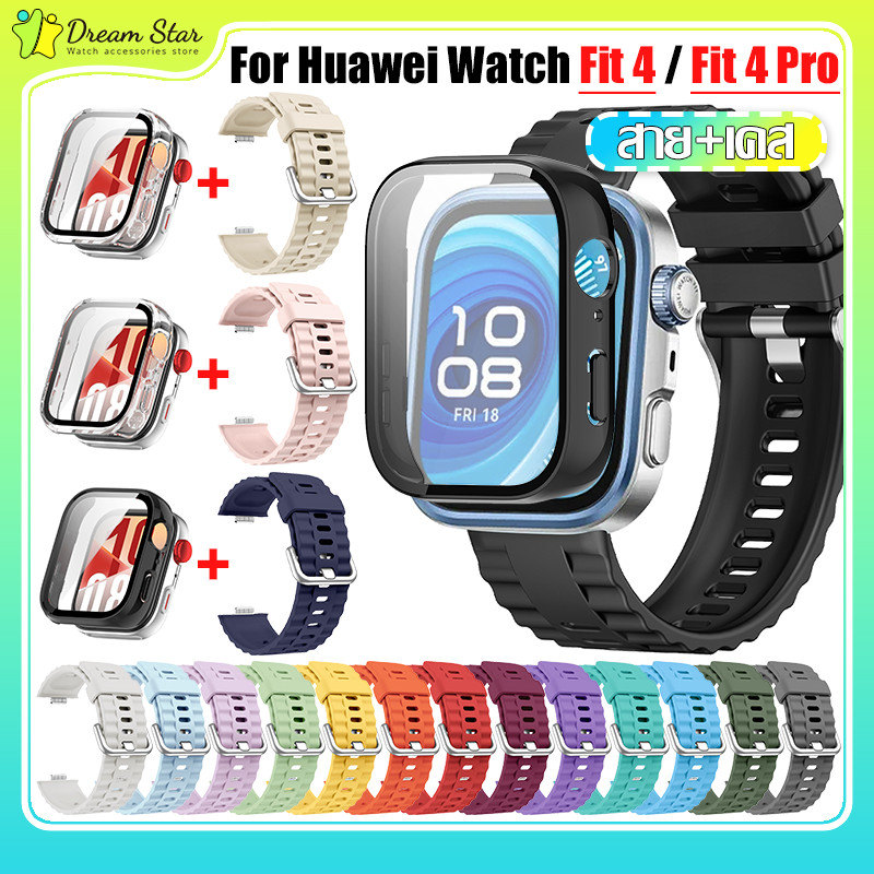 【เคส+สาย】 สําหรับ Huawei Watch Fit 4/4 Pro นาฬิกา สาย สำรอง สายซิลิโคน Huawei Watch Fit 4 ฟิล์ม Huaw