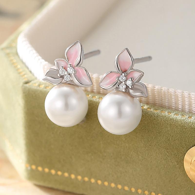Magnolia Earrings ต่างหูเงินแท้ S925 [MERCELO]