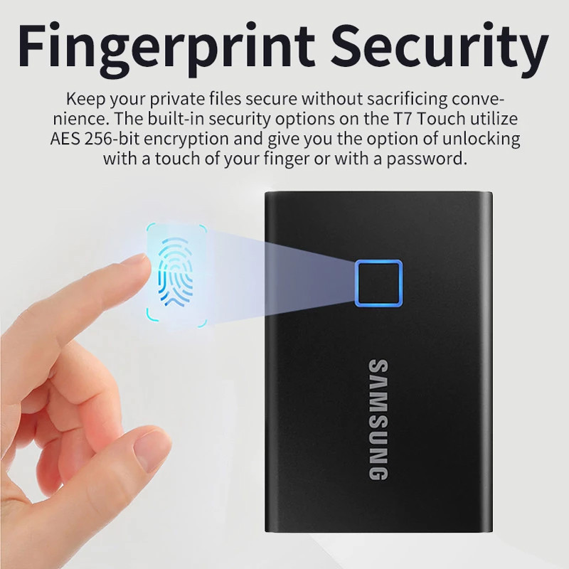 Samsung T7 Touch Portable SSD 1TB ไดรฟ์ภายนอก USB Type-C