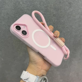 ใช้งานร่วมกับสําหรับ for IPhone 17 12 13 11 16 15 14 Pro Max 2 in 1 Magnetic นุ่มฝาครอบโทรศัพท์ป้องกัน with Bracelet