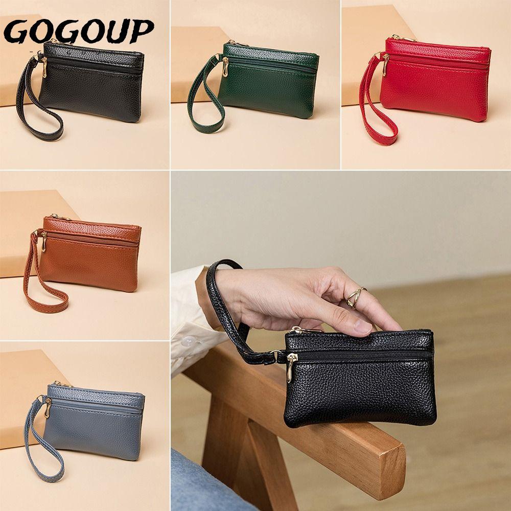 GO GO UP Zero Wallet, กระเป๋าเก็บเหรียญกันน้ํา, Mini Dual Zipper น้ําหนักเบาทามสไตล์ผู้หญิง