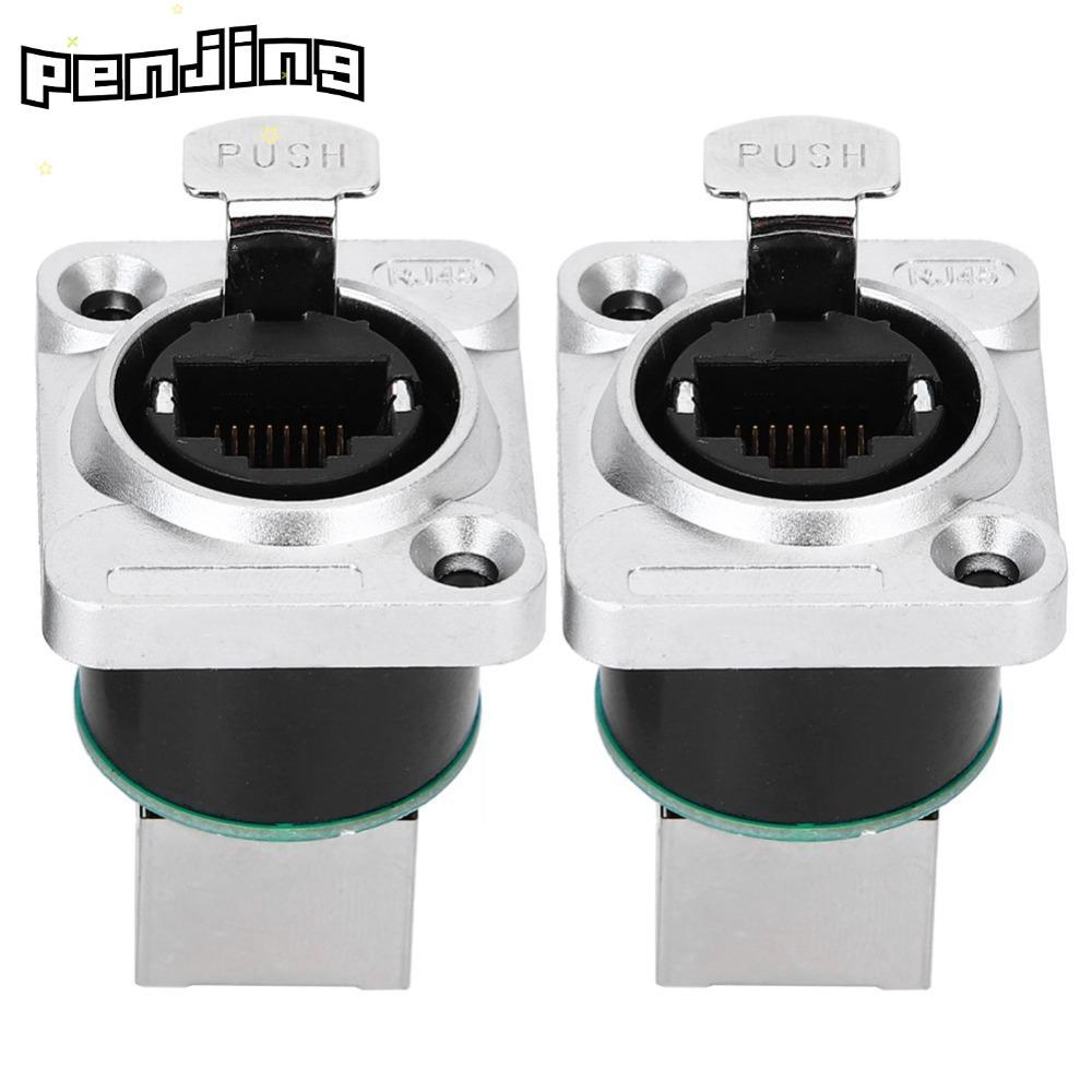 PENJING 2 ชิ้น RJ45 มุมเชื่อมต่อ, สารหน่วงไฟรอบ Insulator RJ45 ปลั๊กการบิน, 8P8C อินเทอร์เฟซโลหะผสมส