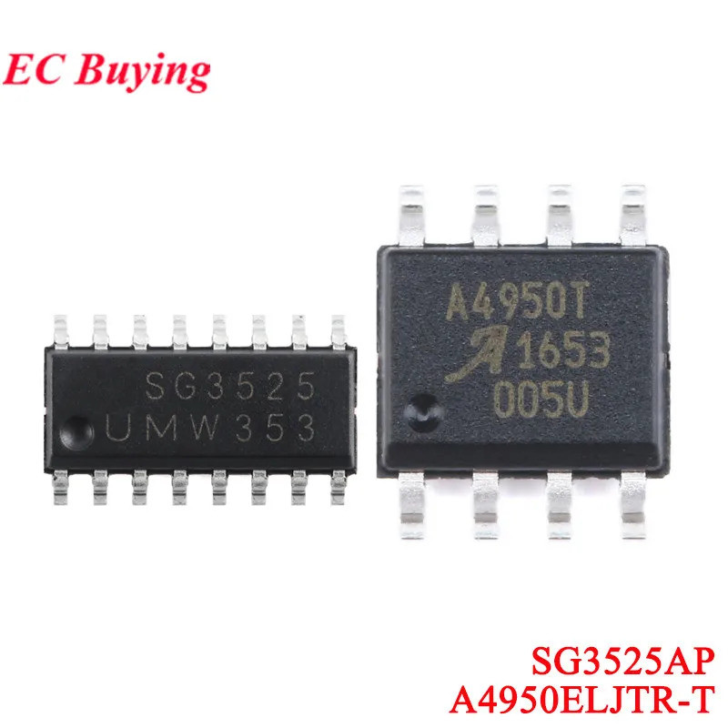 10 ชิ้น/1 ชิ้น A4950ELJTR-T SOIC-8 A4950 A4950T Full-bridge DMOS PWM มอเตอร์ชิป SG3525AP SG3525 แรงด