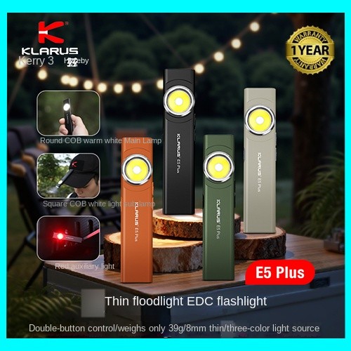 Klarus E5 Plus ไฟฉายชาร์จแม่เหล็ก พกพาได้ สว่างสำหรับใช้งานกลางแจ้ง