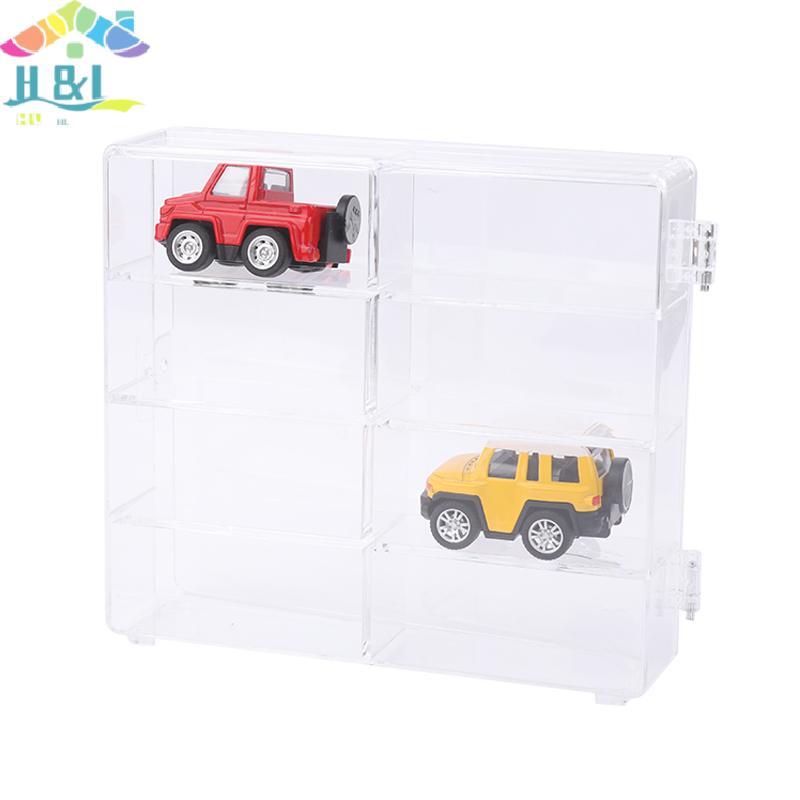 H&L Oct 1:64 Scale Car Model Storage Box 8 Slot Clear Display Shelf Toy Car Dust Storage Container F