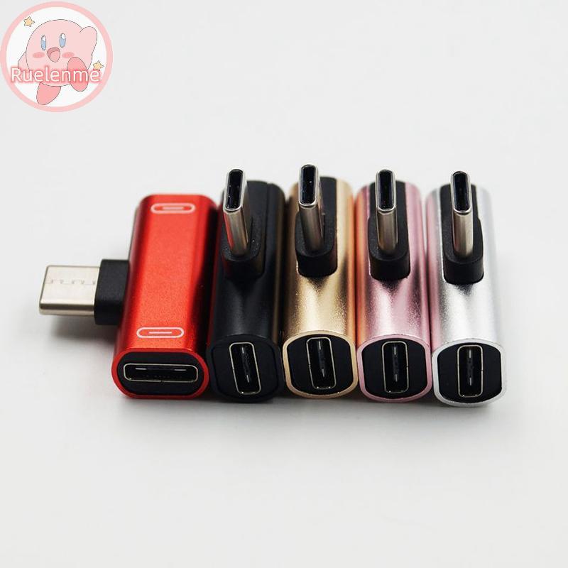 Uelenme Dual USB Type C หูฟัง Aux อะแดปเตอร์ Splitter ขั้วต่อการชาร์จเสียง TH