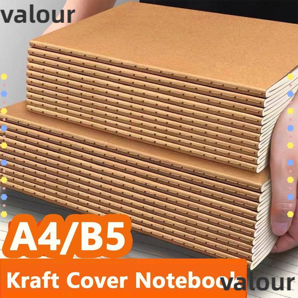 สมุดบันทึก VALOUR, สมุดไดอารี่ปกคราฟท์ Grid/Lined/Blank, ของขวัญสมุดวางแผน A4/B5 แบบพกพา