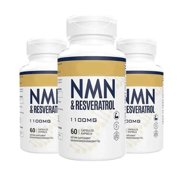 PURE NMN 60 แคปซูลพร้อม Trans-Resveratrol 1100MG สําหรับ Enhanced Vitality - อาหารเสริมวิตามินกินได้