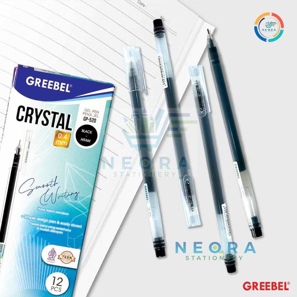 GREEBEL ปากกาเจล GP-520 Crystal 0.5 สีดํา (1 ชิ้น)