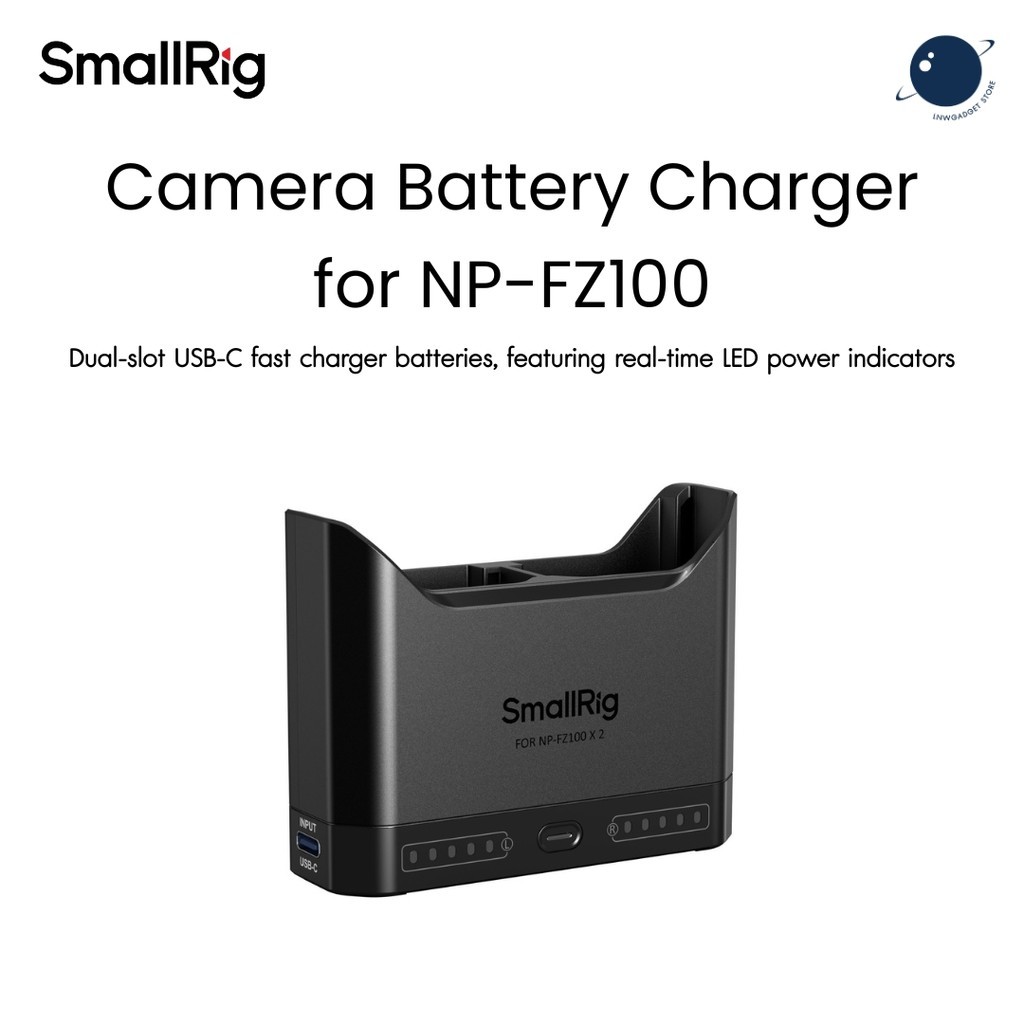 SmallRig 5489 Camera Battery Charger for NP-FZ100 สำหรับSony A7 IV / A7C / A7C II / A7S III / FX3 / 
