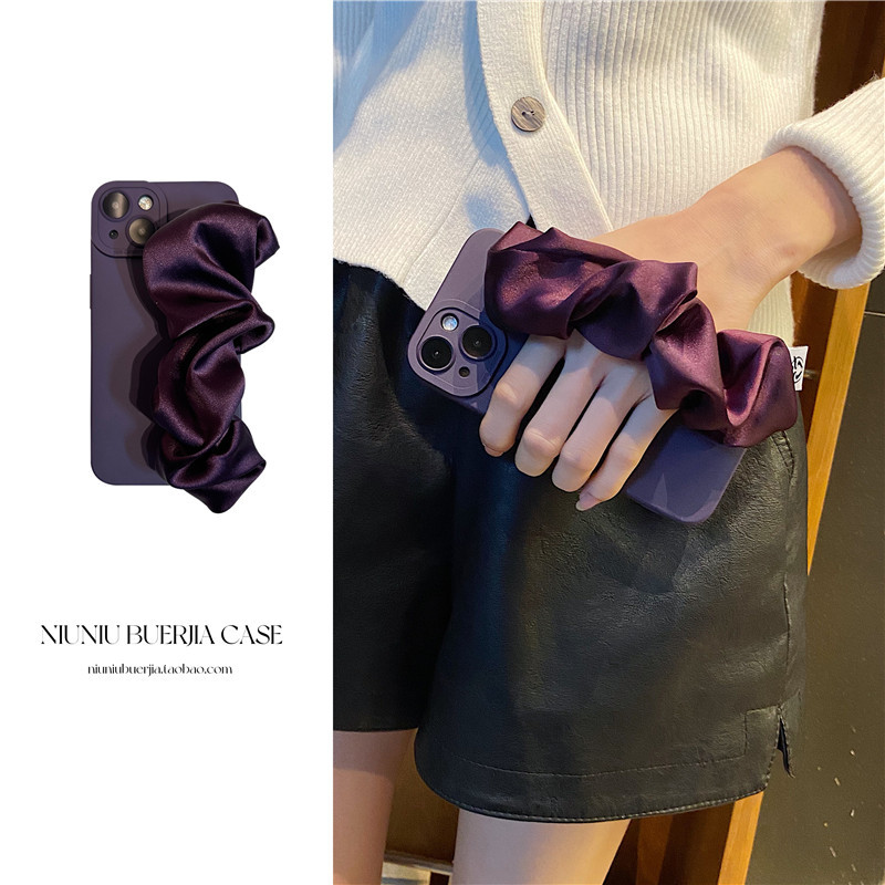 whale indeed เคสโทรศัพท์ Apple บุคลิกภาพยืดหยุ่นพับเคสโทรศัพท์มือถือผ้าไหมสายรัดข้อมือ