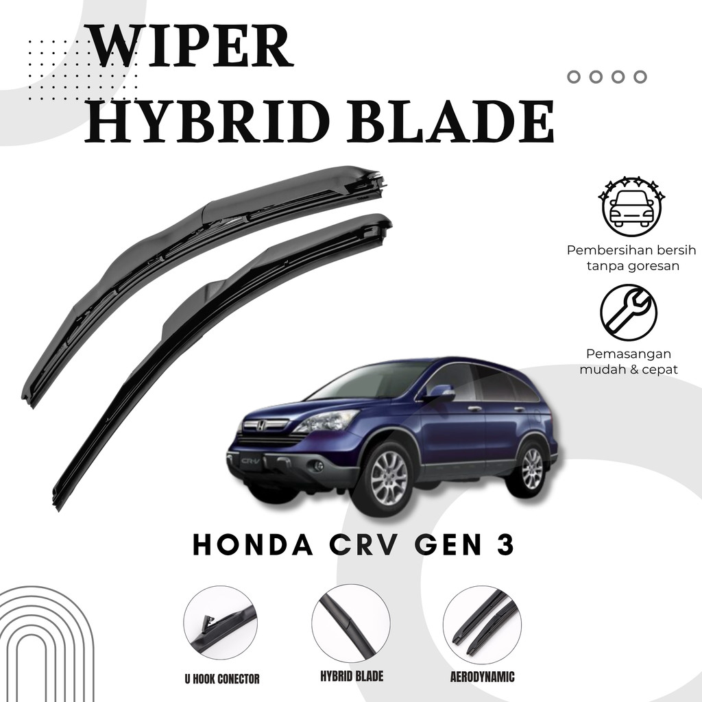Honda CRV 2007 - 2012 / CR-V Gen 3 Car Wiper - ที่ปัดน้ําฝนใบมีดไฮบริด 1 ชุด - Permana Group อินโดนี