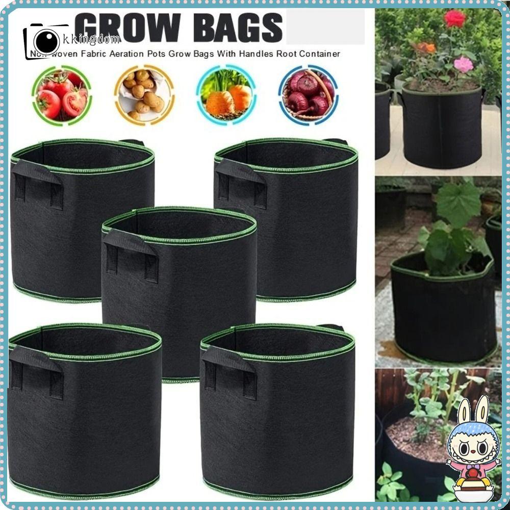 KKINGDOM 1/3/5/7/10 Gallon Garden Planting Bag, 1/3/5/7/10 Gallon with Handle Grow Bag, High Quality