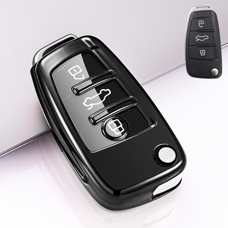 Soft Tpu ฝาครอบกุญแจรถสําหรับ Audi A3 A4 A5 C5 C6 8L 8P B6 B7 B8 C6 RS3 Q3 Q7 TT 8L 8V S3