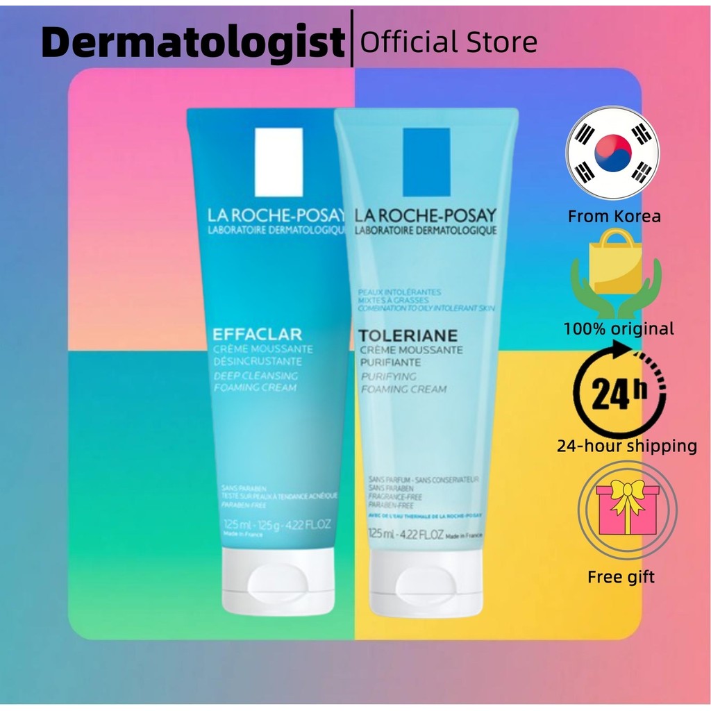 [La Roche-Posay] Toleriane Purifying foam Cream Facial Cleanser 125ml/ครีมโฟมล้างหน้า 125ml