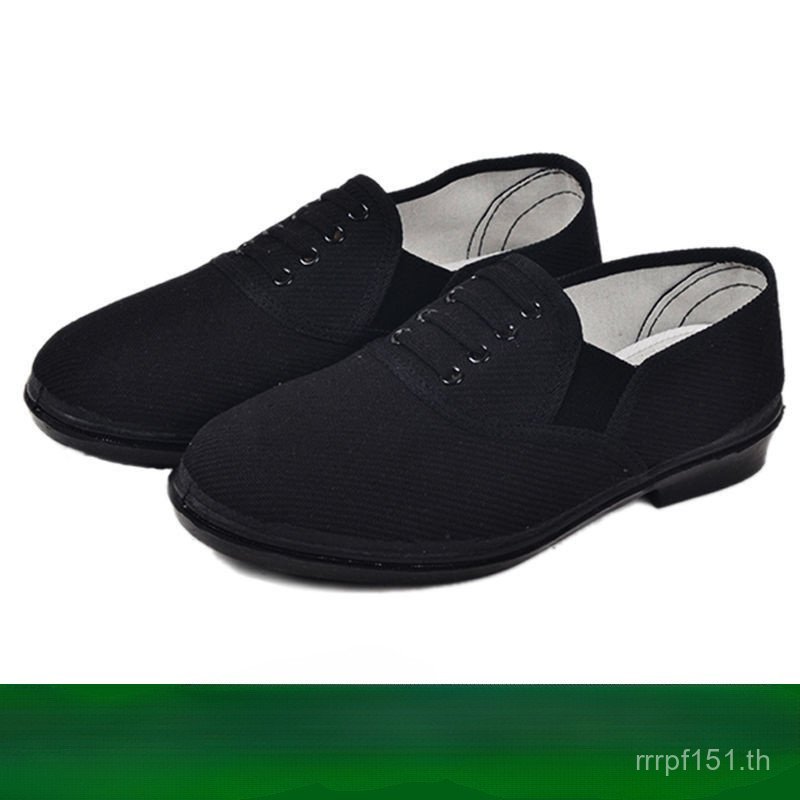 รองเท้าผู้ชาย Hongzhi Low-Top Hotel Lazy Work Shoes Driver 87 Black Chef Shoes One-Pedal Free Shoes 