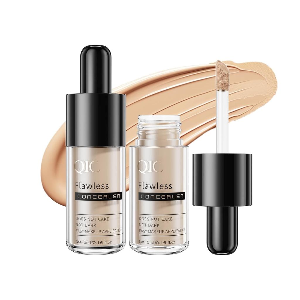 2 ชิ้น Liquid คอนซีลเลอร์แต่งหน้า, Brightening Dark Circle Eye คอนซีลเลอร์, ลดเลือนดูเส้นและรอยตําหน