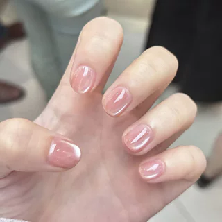 PP🆗 เล็บปลอม เล็บมือ สีลูกแก้ว สีพื้น สำเร็จรูป 24 ชิ้น